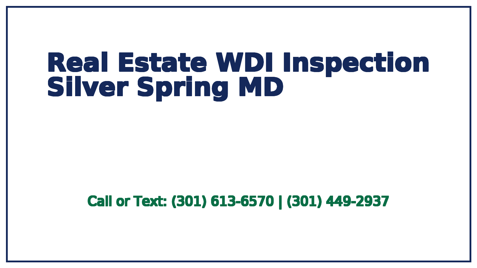 real estate termite inspection silver spring md