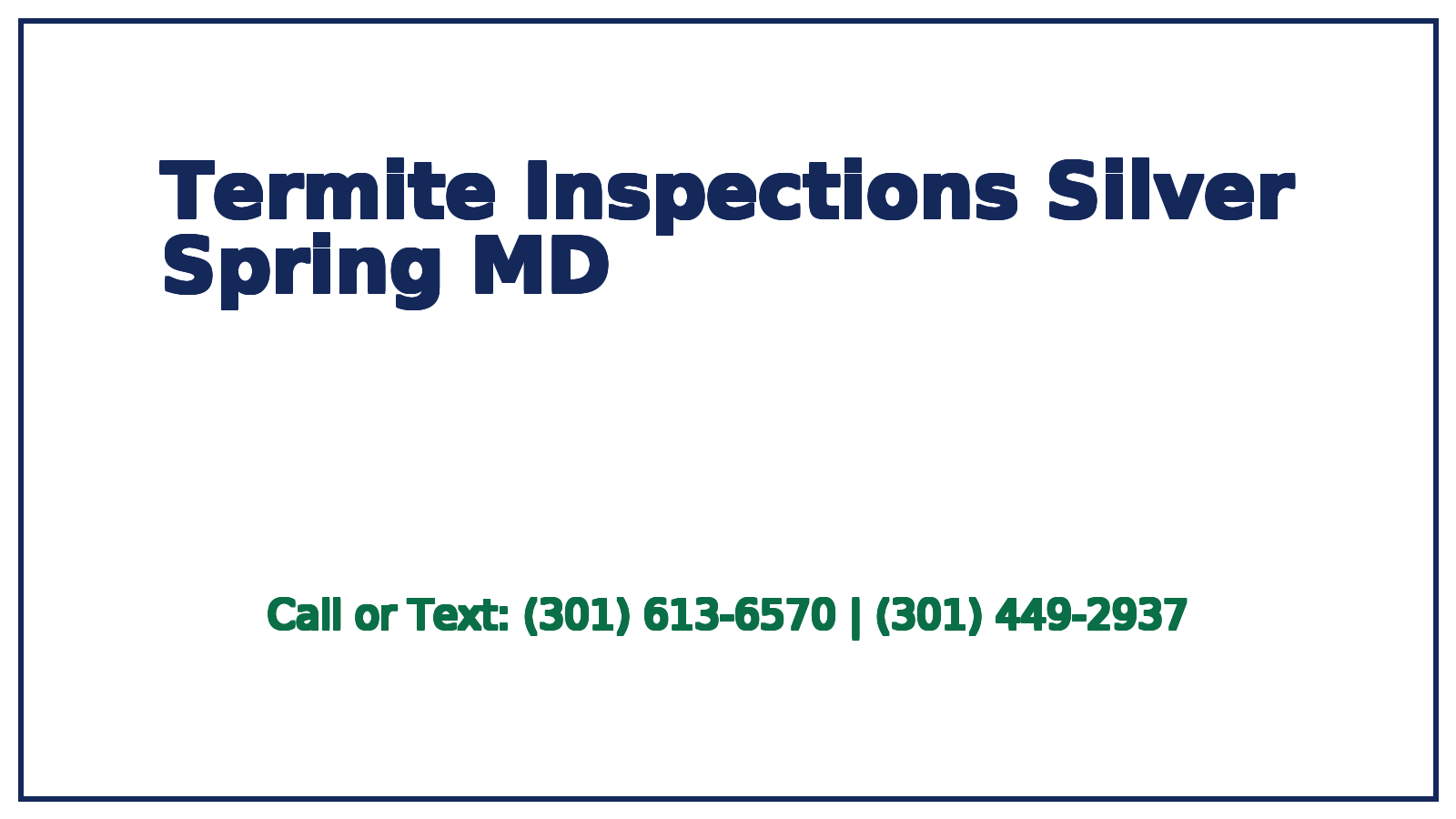 termite inspections silver spring md